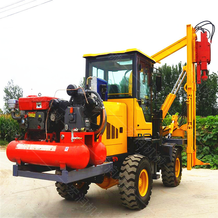 供应公路栏杆打桩机 高速公路护栏钻孔机 20装载机打桩机